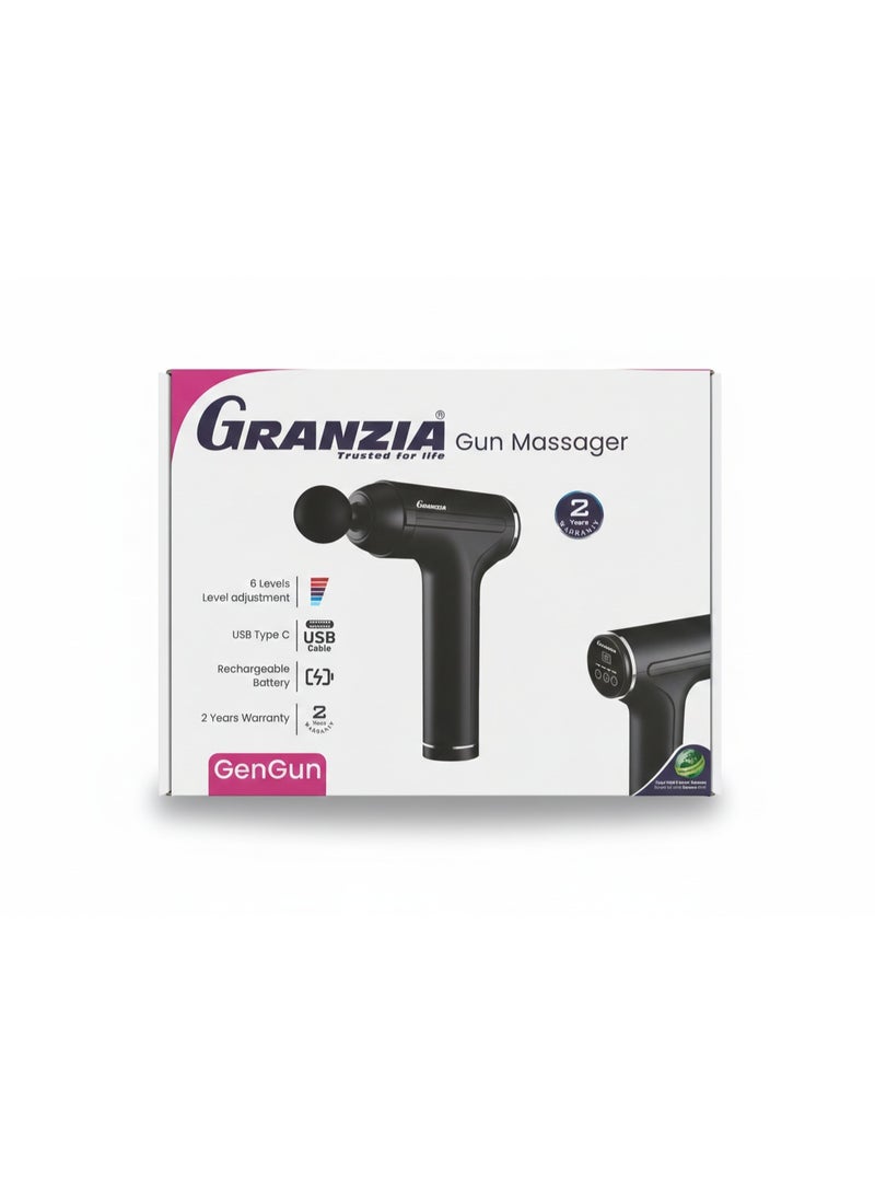  جرانزيا مساج عميق للعضلات في البيت مع جهاز Granzia Massage Gun بـ6 سرعات مختلفة ورؤوس مخصصة لكل مناطق الجسم - Image 4